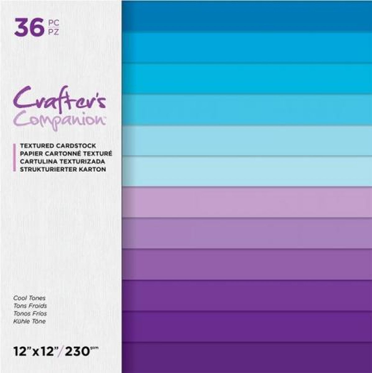 Cool Tones 12x12 Inch Textured Cardstock (CC-PAD12-T-COO)